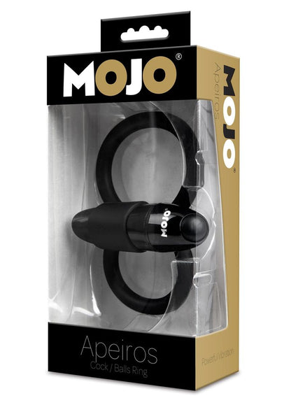 MOJO Apeiros Silicone Vibrating Cock Balls Ring – Black