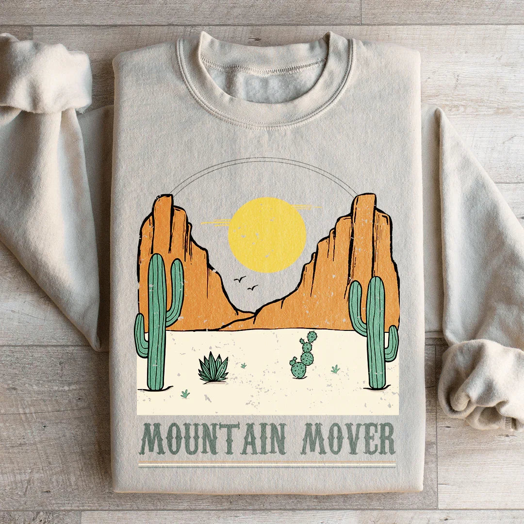 Western Desert Graphic Fleece Pullover – \"Mountain Mover\"