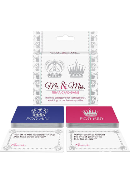 Mr. And Mrs. Trivia Card Game Perfect for Parties And Anniversaries