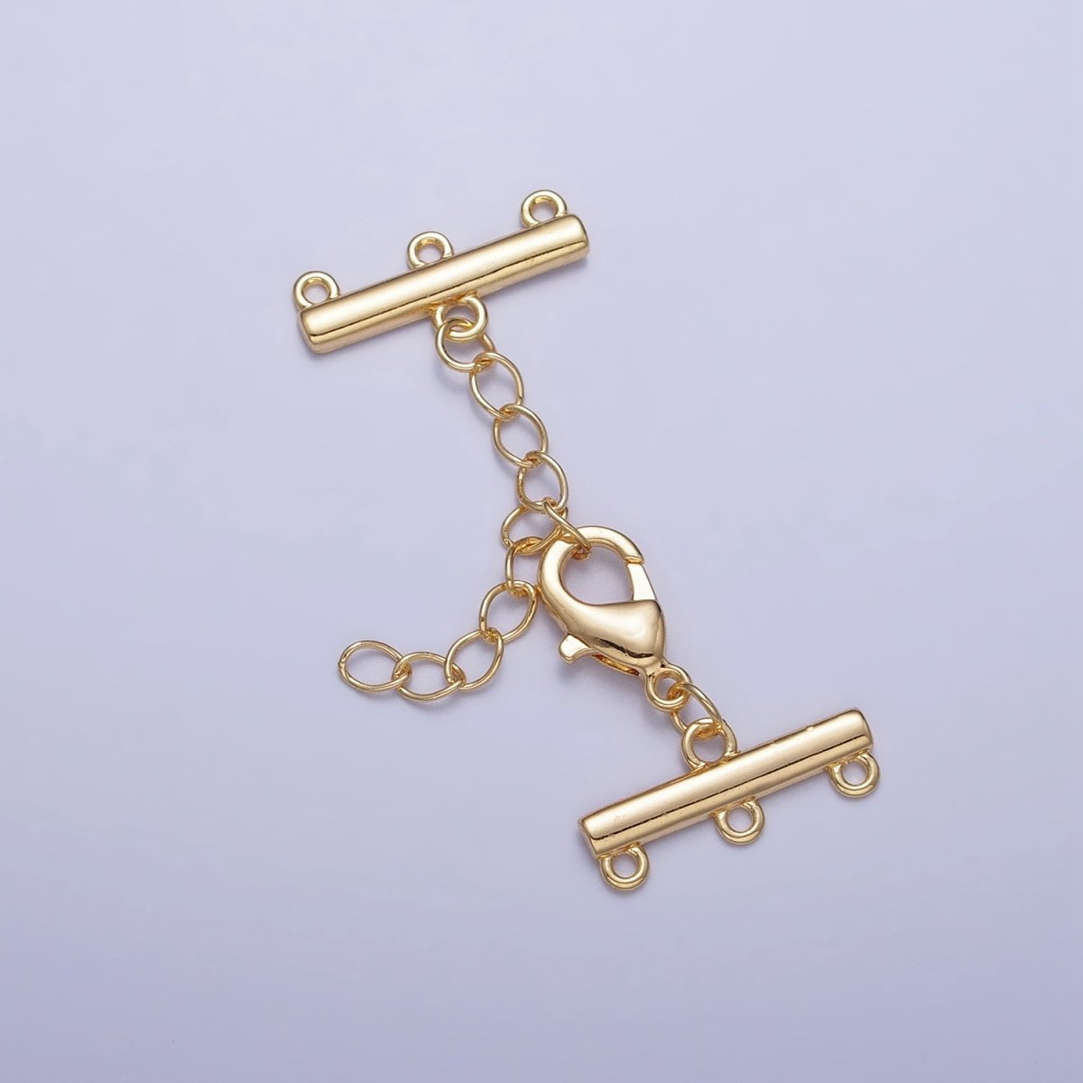 Multi Layer Clasps Triple Loop Double Flat Bar Jewelry Supply in Silver &amp; Gold | Z-107 Z-108