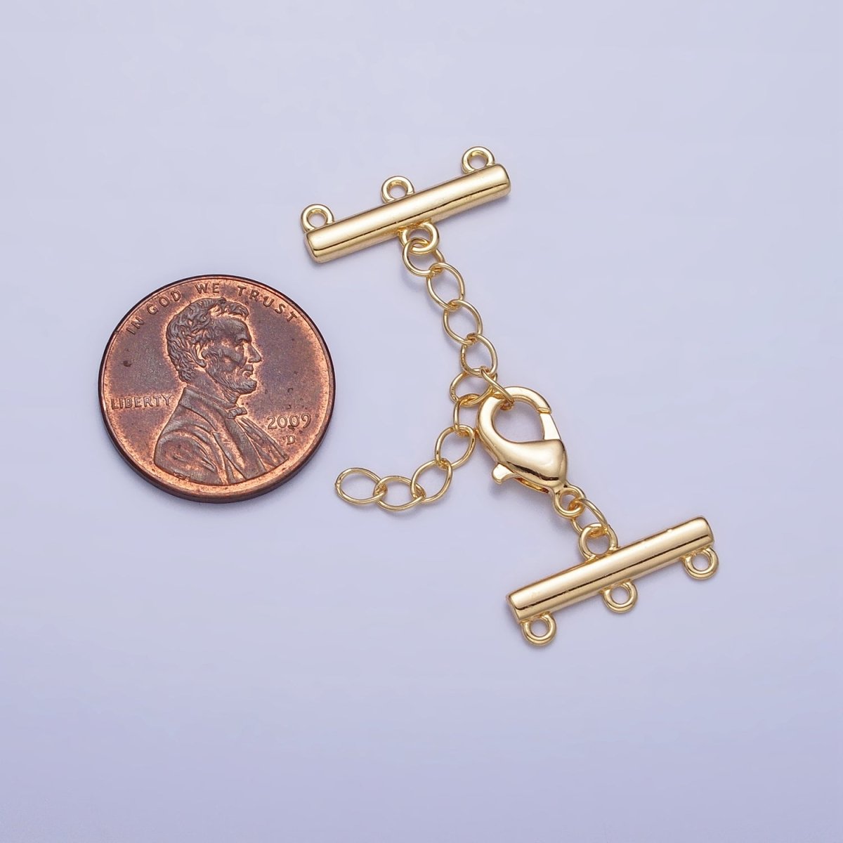Multi Layer Clasps Triple Loop Double Flat Bar Jewelry Supply in Silver &amp; Gold | Z-107 Z-108