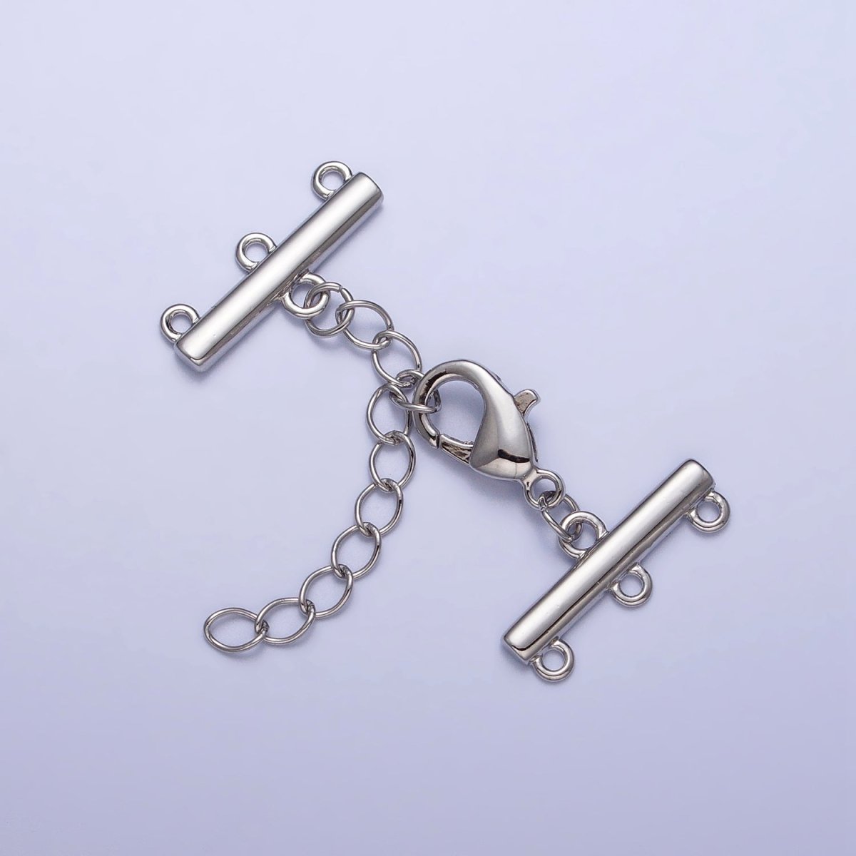 Multi Layer Clasps Triple Loop Double Flat Bar Jewelry Supply in Silver &amp; Gold | Z-107 Z-108