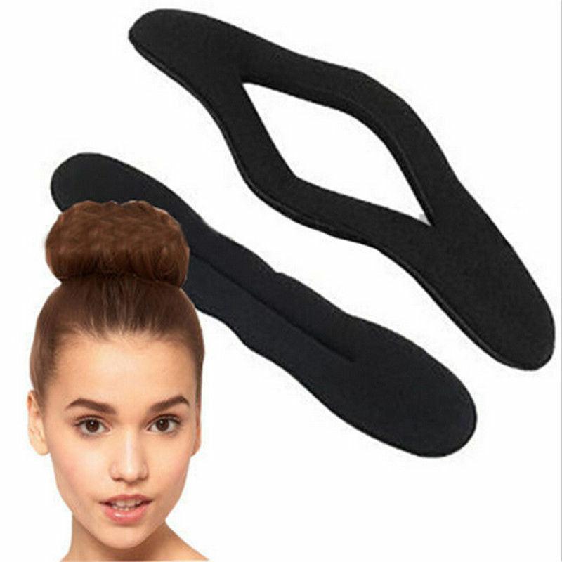 Multi size Sponge Black Hair Styling Donut Bun Curler Maker Ring Magic Foam Donut Twist Tool Hair Clip Easy To Carry And Use Hair Styling Tools For Women