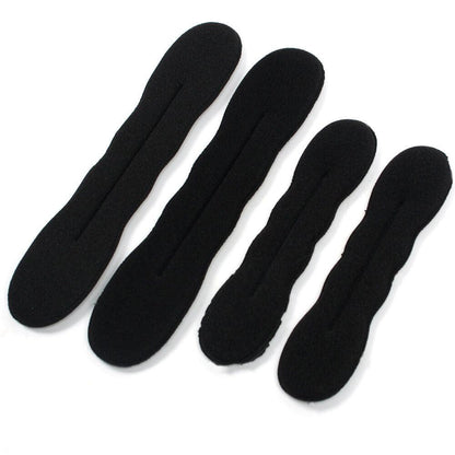 Multi size Sponge Black Hair Styling Donut Bun Curler Maker Ring Magic Foam Donut Twist Tool Hair Clip Easy To Carry And Use Hair Styling Tools For Women