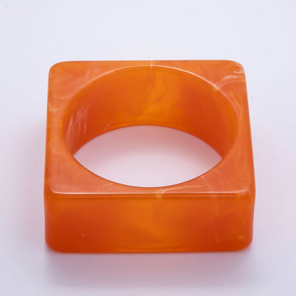 Multicolor Square Wide Acrylic Resin Bangle Statement Bracelet | WA-04375 ~ WA-04382