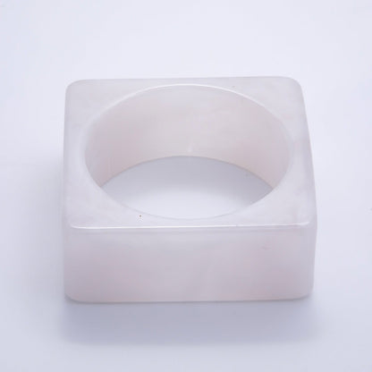 Multicolor Square Wide Acrylic Resin Bangle Statement Bracelet | WA-04375 ~ WA-04382