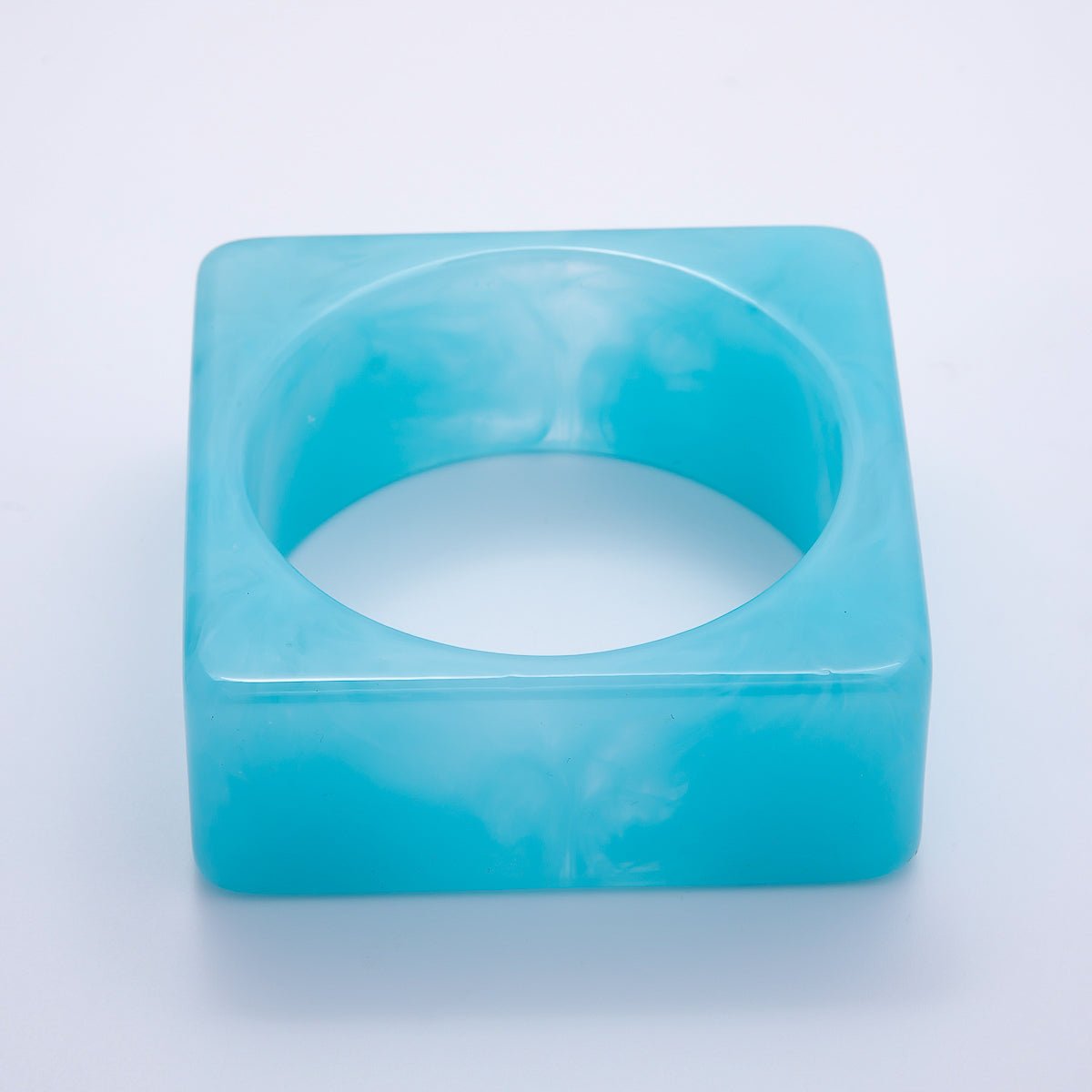 Multicolor Square Wide Acrylic Resin Bangle Statement Bracelet | WA-04375 ~ WA-04382