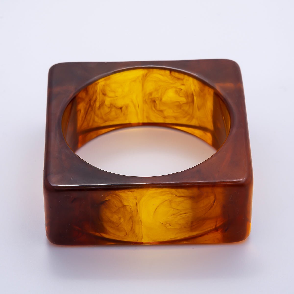 Multicolor Square Wide Acrylic Resin Bangle Statement Bracelet | WA-04375 ~ WA-04382