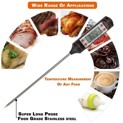 Multifunctional Digital Thermometer For BBQ Food Meat Cake Candy Bake Grill Ultra Fast Kitchen Thermometer with Hold &amp; Calibration Digital Food Thermometer for BBQ Baking Candy Milk Temperature Cooking Thermometer Oven Kitchen Tools