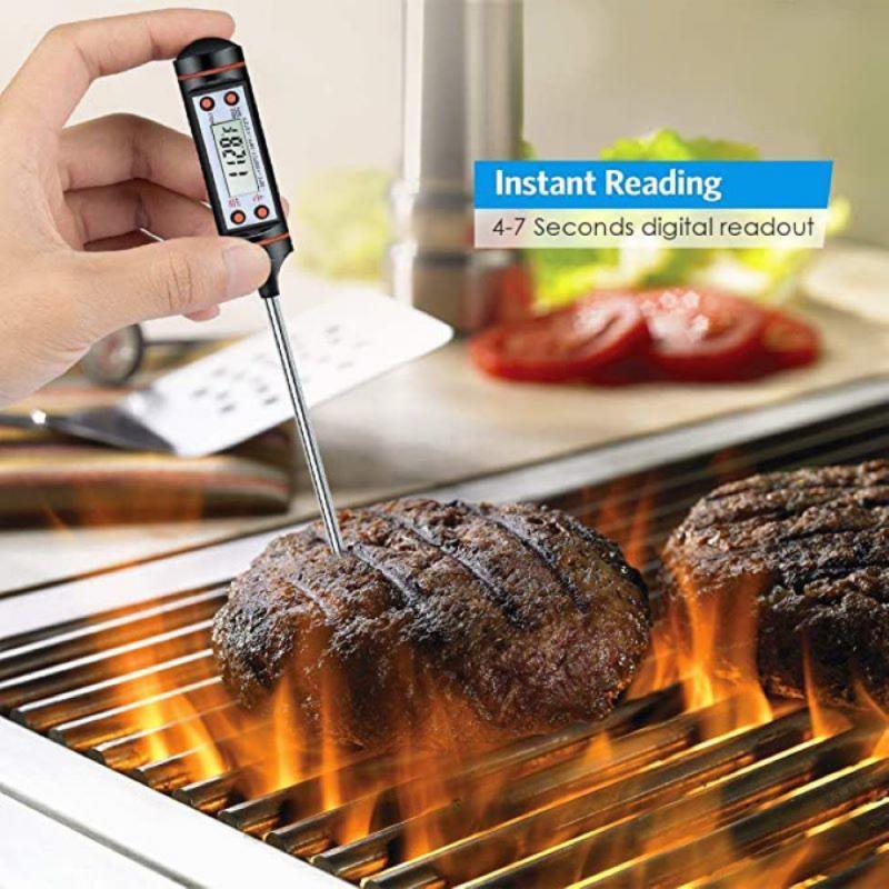 Multifunctional Digital Thermometer For BBQ Food Meat Cake Candy Bake Grill Ultra Fast Kitchen Thermometer with Hold &amp; Calibration Digital Food Thermometer for BBQ Baking Candy Milk Temperature Cooking Thermometer Oven Kitchen Tools