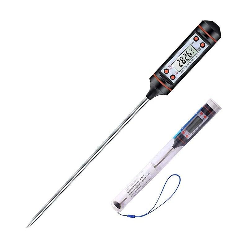 Multifunctional Digital Thermometer For BBQ Food Meat Cake Candy Bake Grill Ultra Fast Kitchen Thermometer with Hold &amp; Calibration Digital Food Thermometer for BBQ Baking Candy Milk Temperature Cooking Thermometer Oven Kitchen Tools