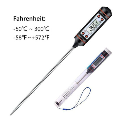 Multifunctional Digital Thermometer For BBQ Food Meat Cake Candy Bake Grill Ultra Fast Kitchen Thermometer with Hold &amp; Calibration Digital Food Thermometer for BBQ Baking Candy Milk Temperature Cooking Thermometer Oven Kitchen Tools