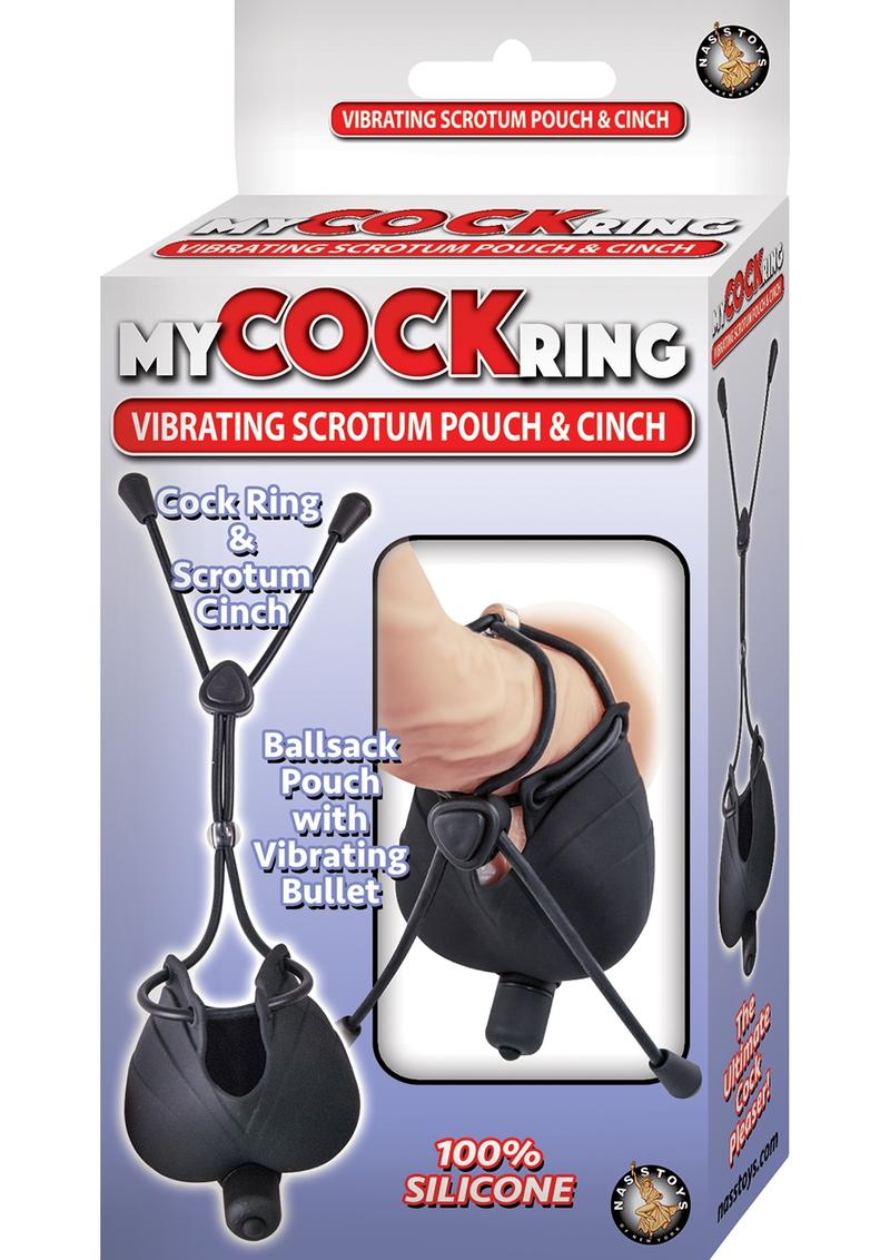 My Cock Ring Vibrating Scrotum Pouch And Cinch Silicone Cock