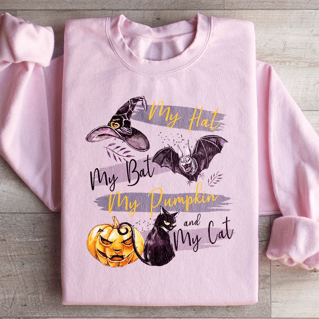 My Hat My Bat My Pumpkin And My Cat Sweatshirt