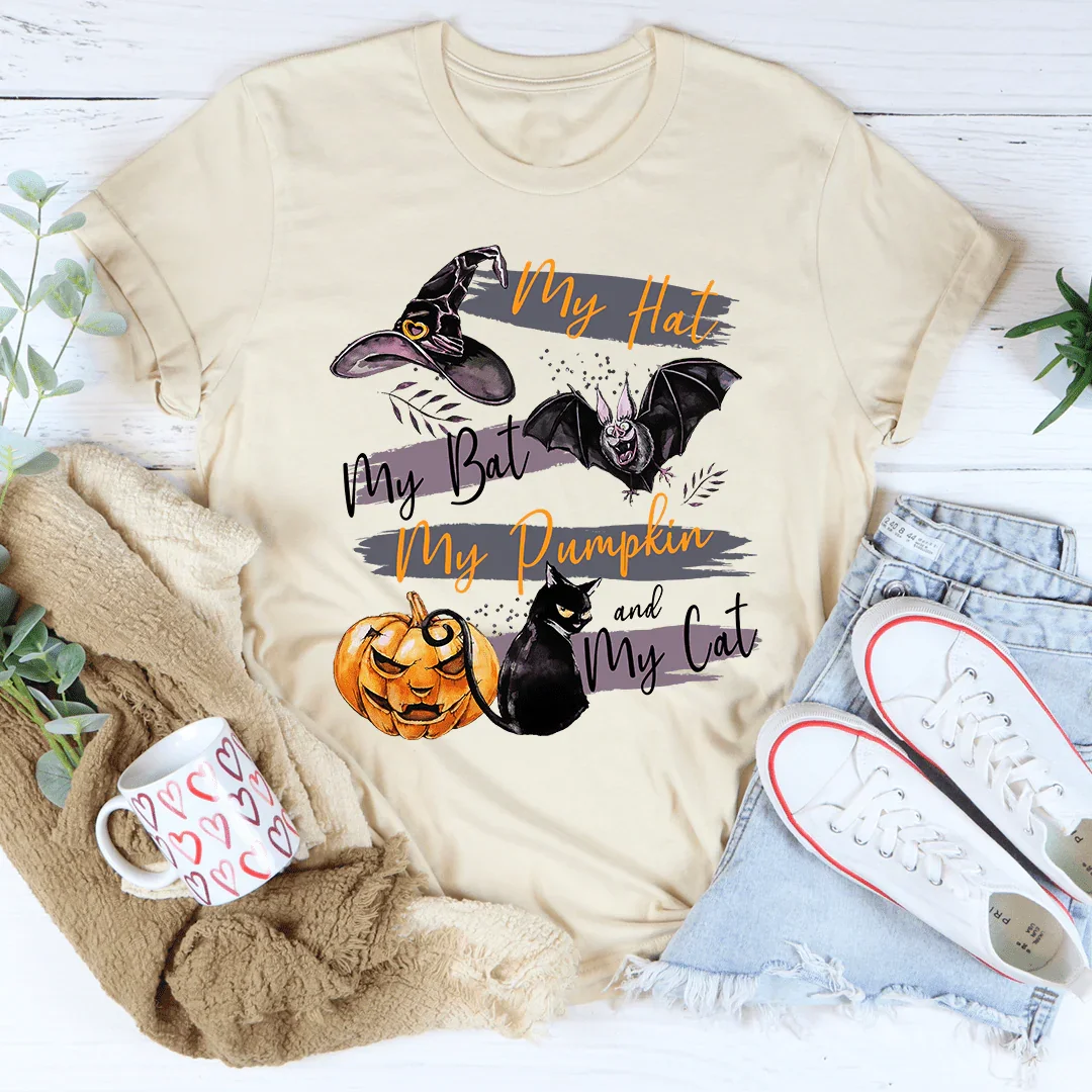 My Hat My Bat My Pumpkin And My Cat Tee
