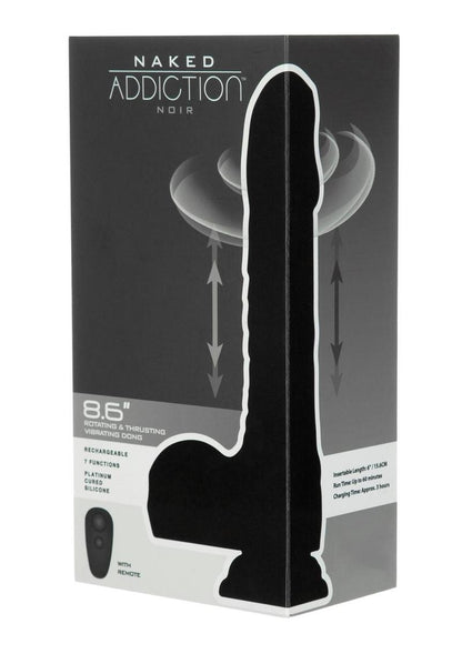 Naked Addiction Noir Rotating And Thrusting Vibrating Dong