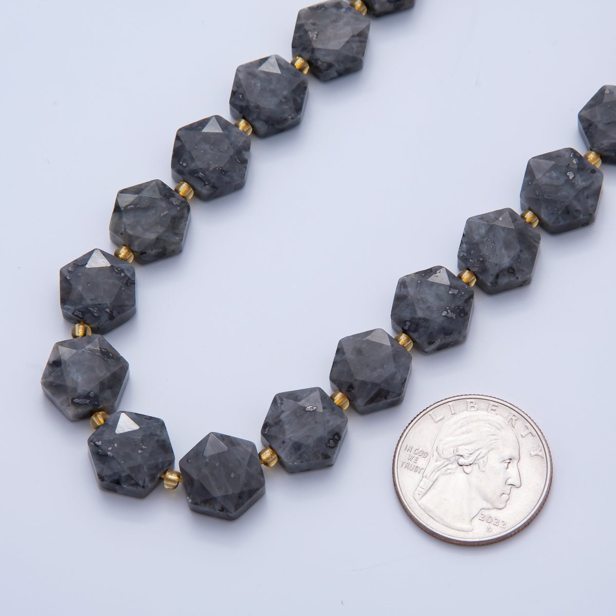 Natural Gemstone 12mm x 14mm Multifaceted Hexagonal Bead Strand Finding | WA-A3612 - WA-A3617
