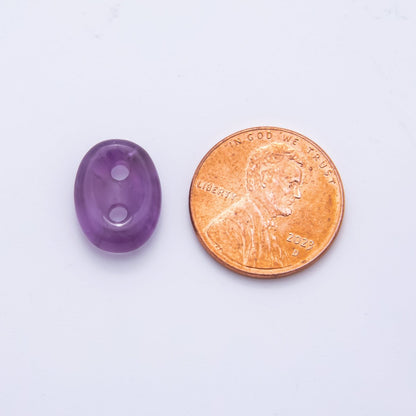 Natural Gemstone 2 Holes Button Spacer Beads | ZA1230 - ZA1233