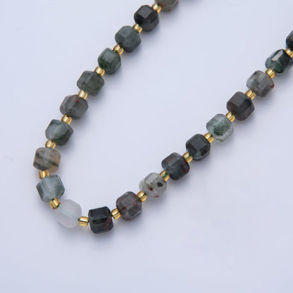 Natural Gemstone 6.5mm Multifaceted Cube Square Beads Strand Finding | WA-A3549 - WA-A3561