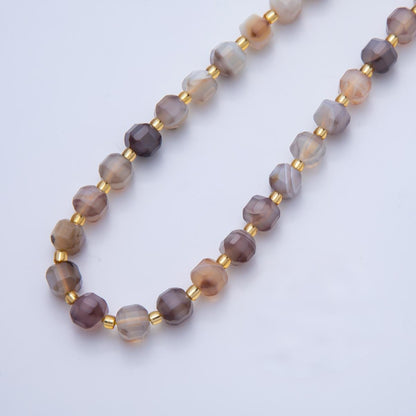 Natural Gemstone 6.5mm Multifaceted Cube Square Beads Strand Finding | WA-A3549 - WA-A3561