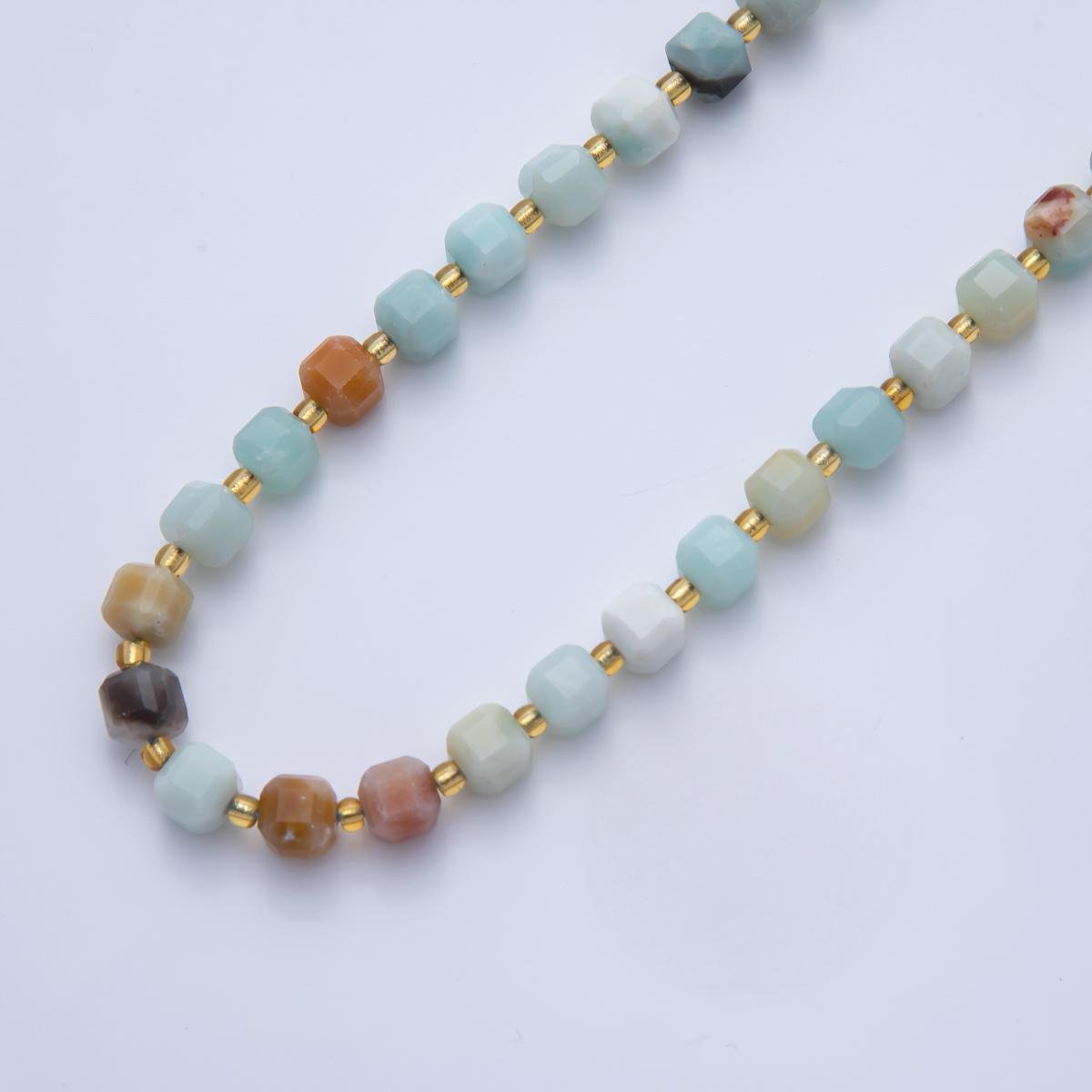 Natural Gemstone 6.5mm Multifaceted Cube Square Beads Strand Finding | WA-A3549 - WA-A3561