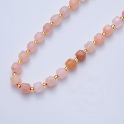 Natural Gemstone 6.5mm Multifaceted Cube Square Beads Strand Finding | WA-A3549 - WA-A3561