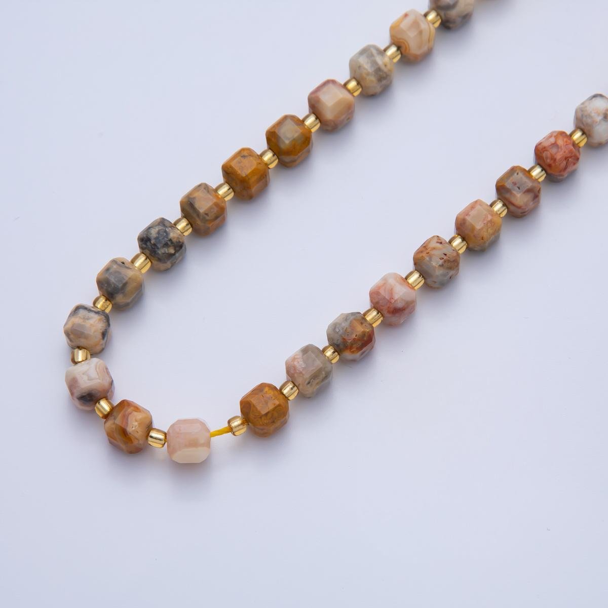 Natural Gemstone 6.5mm Multifaceted Cube Square Beads Strand Finding | WA-A3549 - WA-A3561