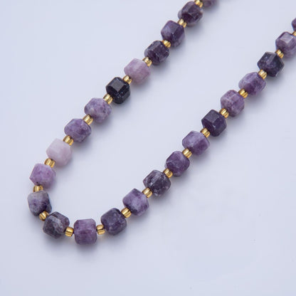 Natural Gemstone 6.5mm Multifaceted Cube Square Beads Strand Finding | WA-A3549 - WA-A3561