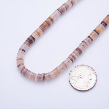 Natural Gemstone Heishi Beads 6mm x 1.5mm Flat Disc Coin Beads Strand Finding | WA-A3598 - WA-A3608