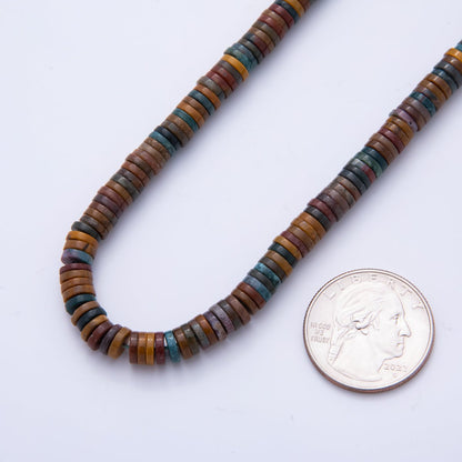 Natural Gemstone Heishi Beads 6mm x 1.5mm Flat Disc Coin Beads Strand Finding | WA-A3598 - WA-A3608