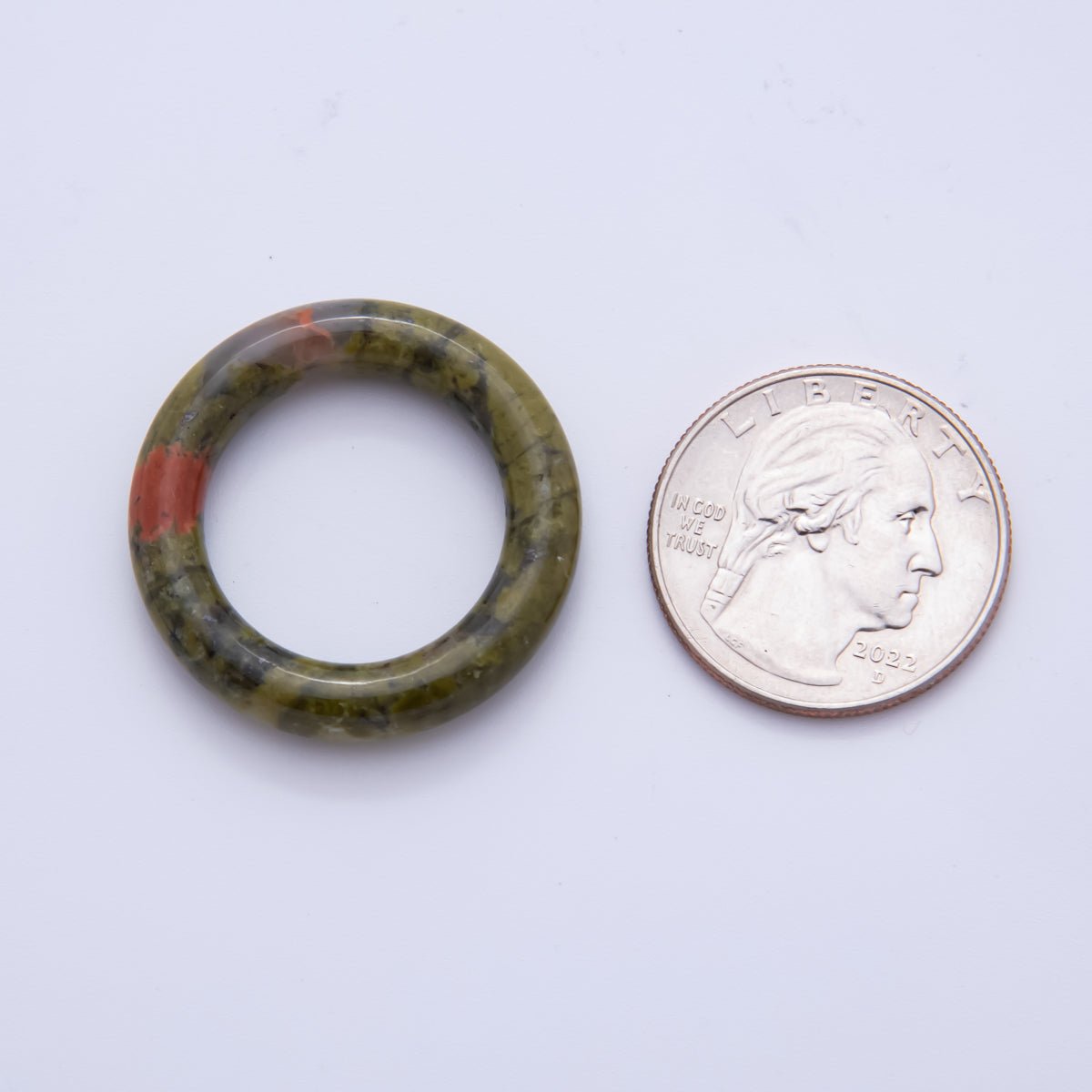 Natural Gemstone Round Ring Smooth Polish Spacer Beads | ZA1227 - ZA1229