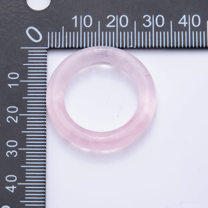 Natural Gemstone Round Ring Smooth Polish Spacer Beads | ZA1227 - ZA1229
