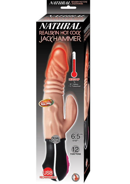 Natural Realskin Hot Cock Jackhammer Warming Vibrator