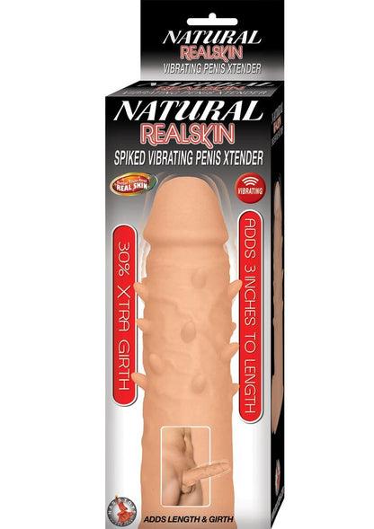 Natural Realskin Spiked Vibrating Penis Xtender