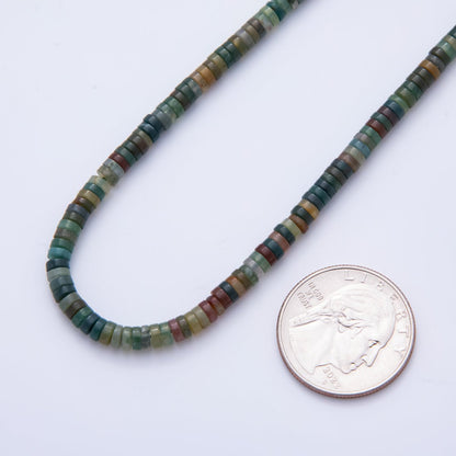 Natural Rondelle Beads Gemstone 4mm x 1.5mm Dark Mixed Color Smooth Beads Strand Finding | WA-A3586 - WA-A3597