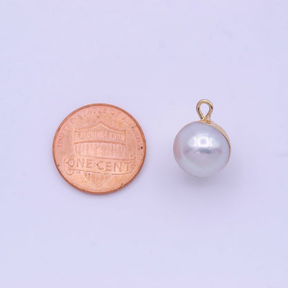 Natural Round White Freshwater Pearl Gold Coated Add-On Charm | P-1850