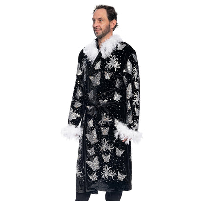 Nature Boy Flair Wrestler Deluxe Robe Halloween Costume Black