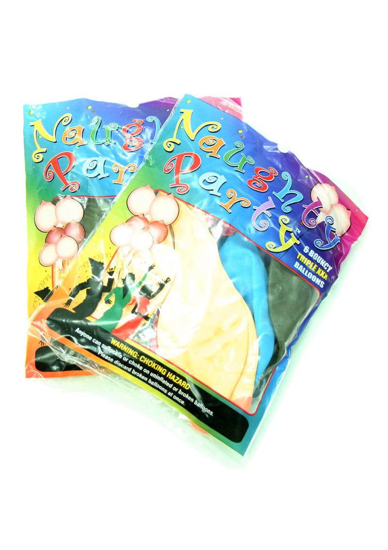 Naughty Party Boobies Balloons 6-Pack Decorative Balloons