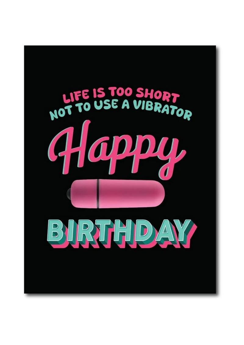 "Life Is Too Short" Greeting Card &amp; Bullet Vibrator – Fun Birthday Gift