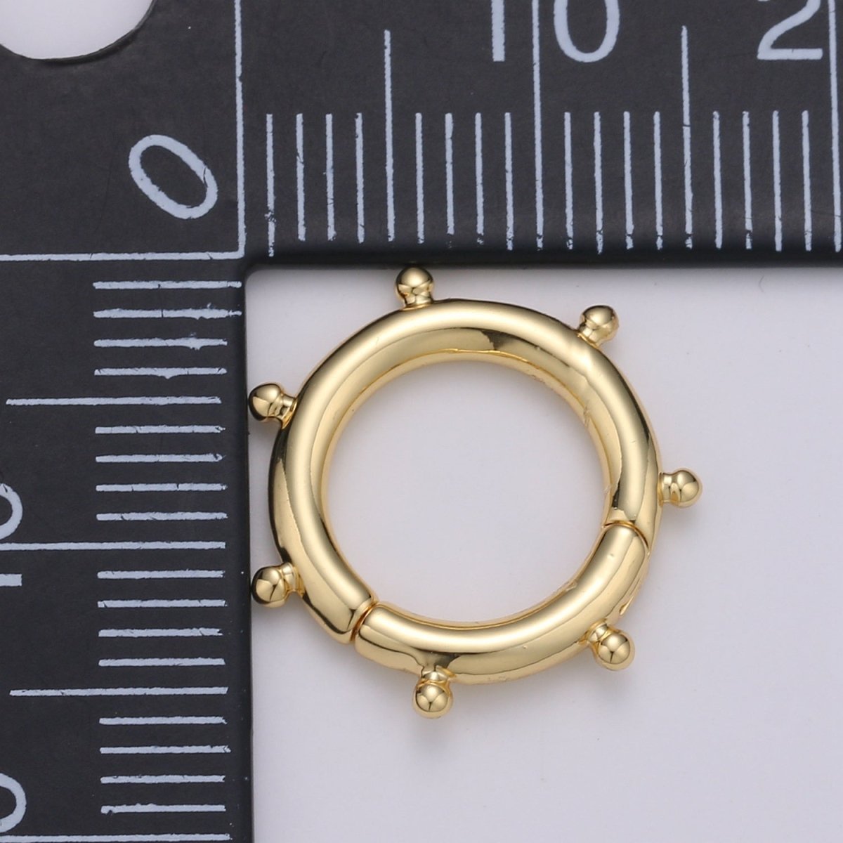 Nautical Gold Spirng Gate Ring, Gold Filled Pull Gate Ring, Ferris Wheel Gold Filled Carabiner Clasp For Connector Wristlet Holder  L-092