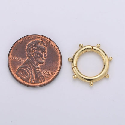 Nautical Gold Spirng Gate Ring, Gold Filled Pull Gate Ring, Ferris Wheel Gold Filled Carabiner Clasp For Connector Wristlet Holder  L-092