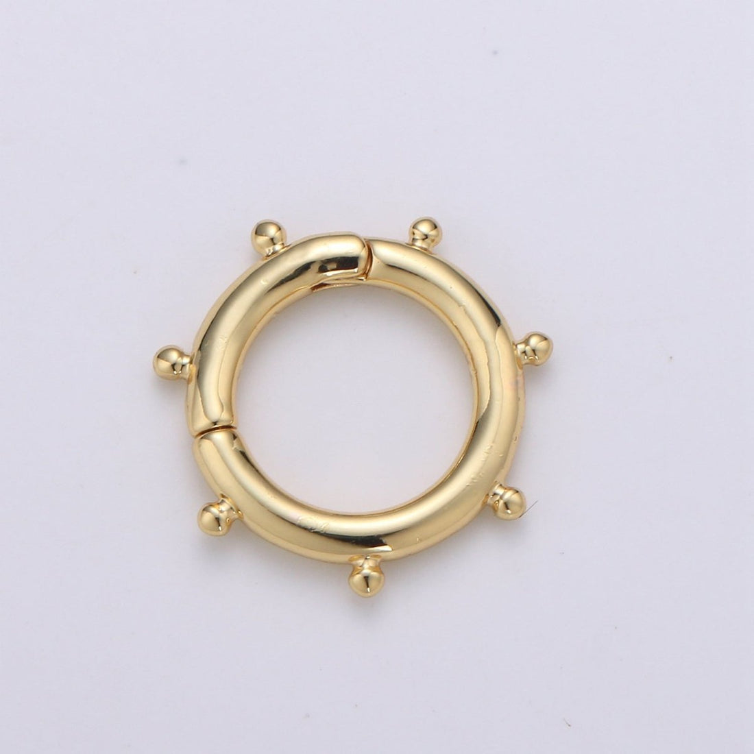 Nautical Gold Spirng Gate Ring, Gold Filled Pull Gate Ring, Ferris Wheel Gold Filled Carabiner Clasp For Connector Wristlet Holder  L-092