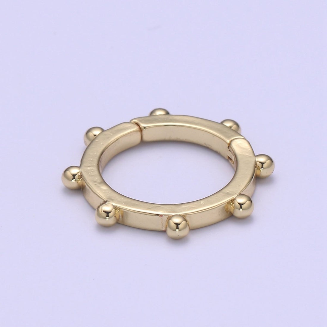 Nautical Gold Spring Gate Ring, 18 mm Ship Wheel Push Gate ring, Charm Holder Clasp for Connector, Wristlet Holder L-275