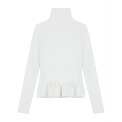 Navy Knit Cutout Sweater &amp; White Peplum Top – Harajuku Set