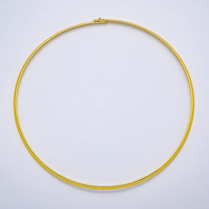 NEW 16K Gold Filled 3.3mm Flat-Edged Floating Collar Torque Necklace in Gold &amp; Silver | WA-04675 WA-04676