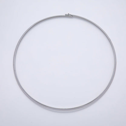 NEW 16K Gold Filled 3.3mm Flat-Edged Floating Collar Torque Necklace in Gold &amp; Silver | WA-04675 WA-04676