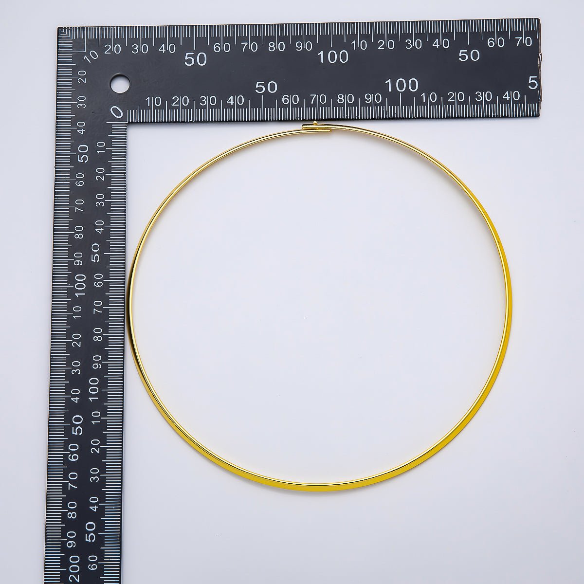 NEW 16K Gold Filled 3.3mm Flat-Edged Floating Collar Torque Necklace in Gold &amp; Silver | WA-04675 WA-04676