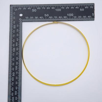 NEW 16K Gold Filled 3.3mm Flat-Edged Floating Collar Torque Necklace in Gold &amp; Silver | WA-04675 WA-04676