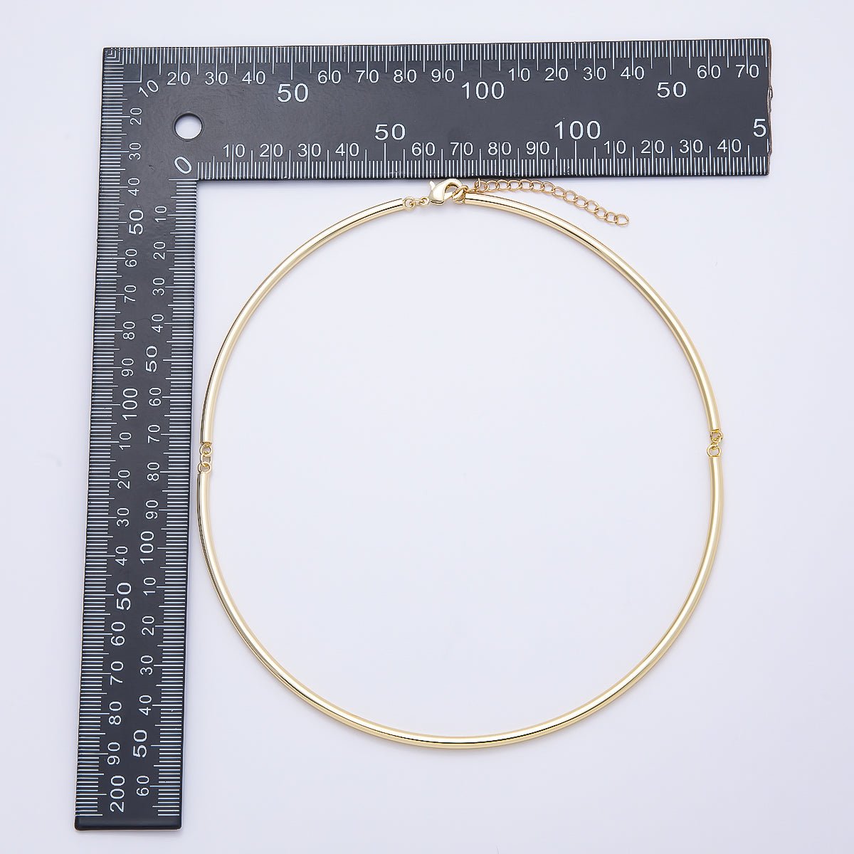 NEW 16K Gold Filled 3mm Minimalist Floating Collar Torque Necklace in Gold &amp; Silver | WA-04711 WA-04712