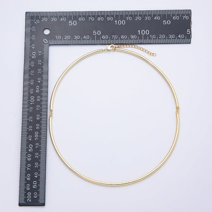 NEW 16K Gold Filled 3mm Minimalist Floating Collar Torque Necklace in Gold &amp; Silver | WA-04711 WA-04712
